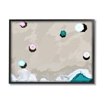 Stupell Industries Aerial View Shoreline Nature Painting Black Framed Art Print Wall Art, 14 x 11