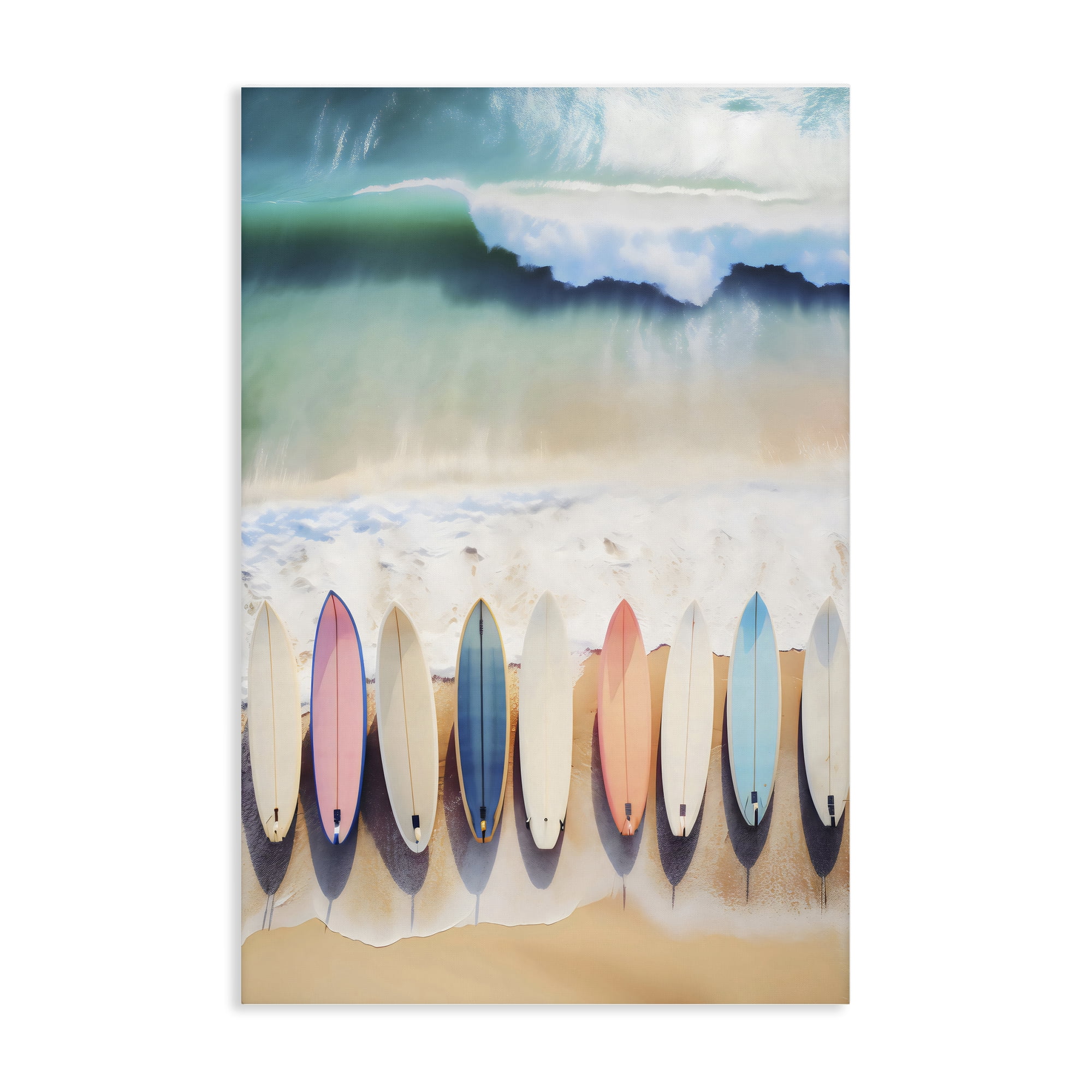 Stupell Industries Aerial View Surfboards Shoreline Canvas Wall Art, design by Creative Studio