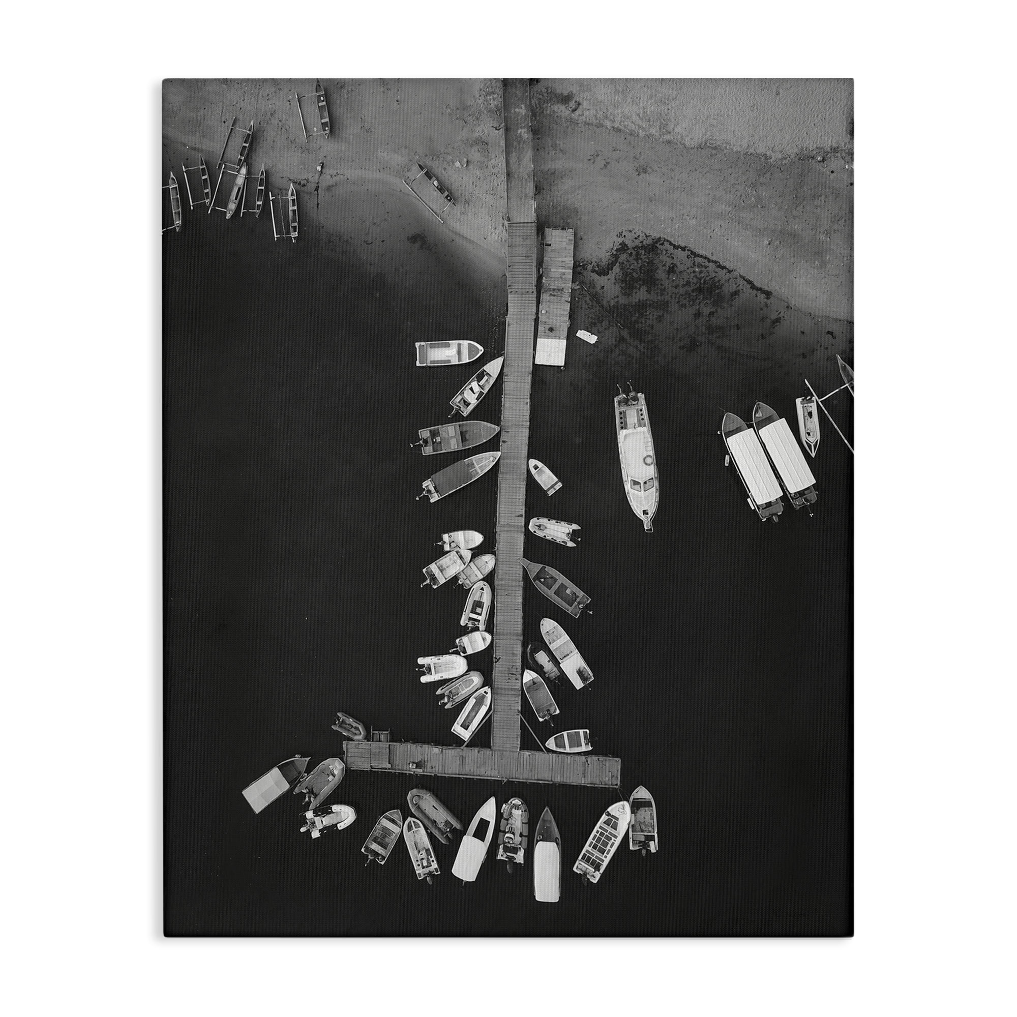 Stupell Industries Aerial View of Docked Boats Transportation Photography Wrapped Canvas Art Print Wall Art, 36 x 48