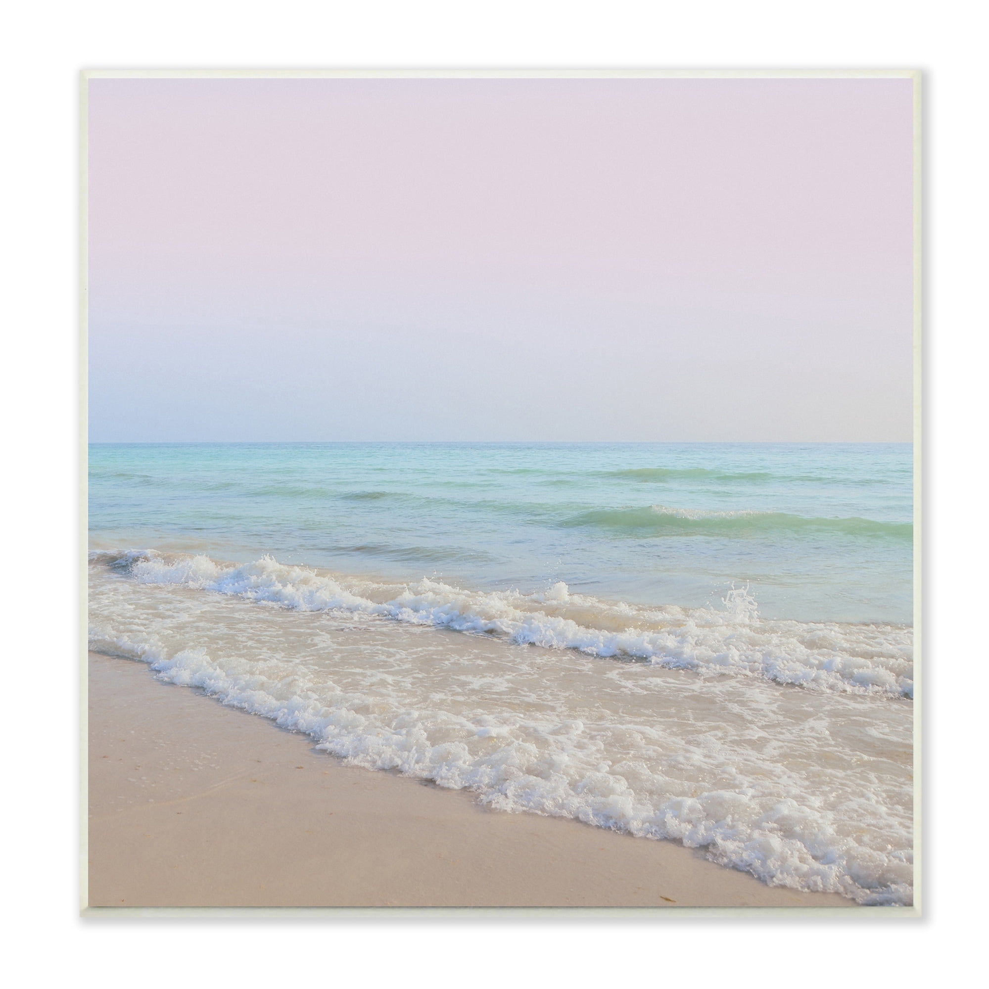 Stupell Industries Aesthetic Beach Pastel Foamy Waves Pink Skies ,12 x 12, Design by Dan Meneely