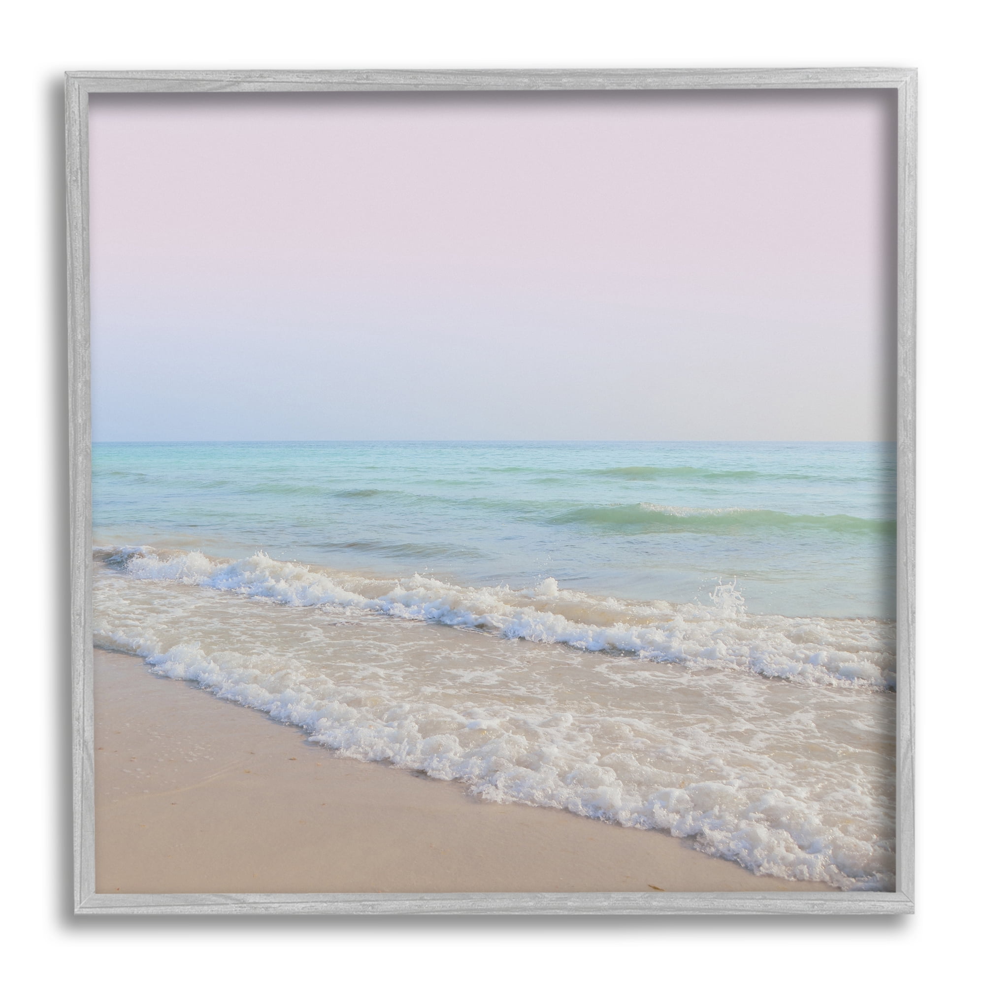 Stupell Industries Aesthetic Beach Pastel Foamy Waves Pink Skies ,12 x 12, Design by Dan Meneely