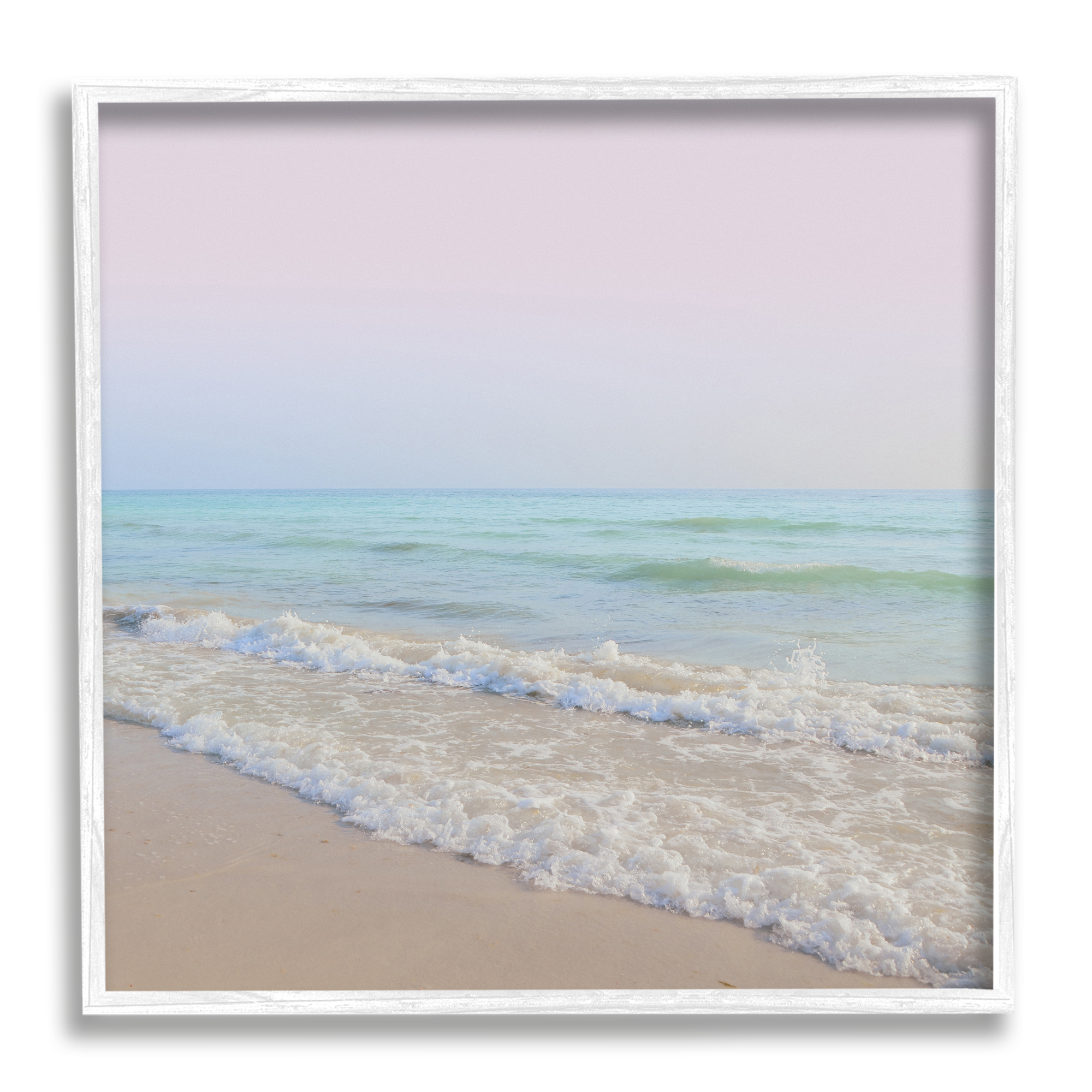 Stupell Industries Aesthetic Beach Pastel Foamy Waves Pink Skies ,24 x 24, Design by Dan Meneely