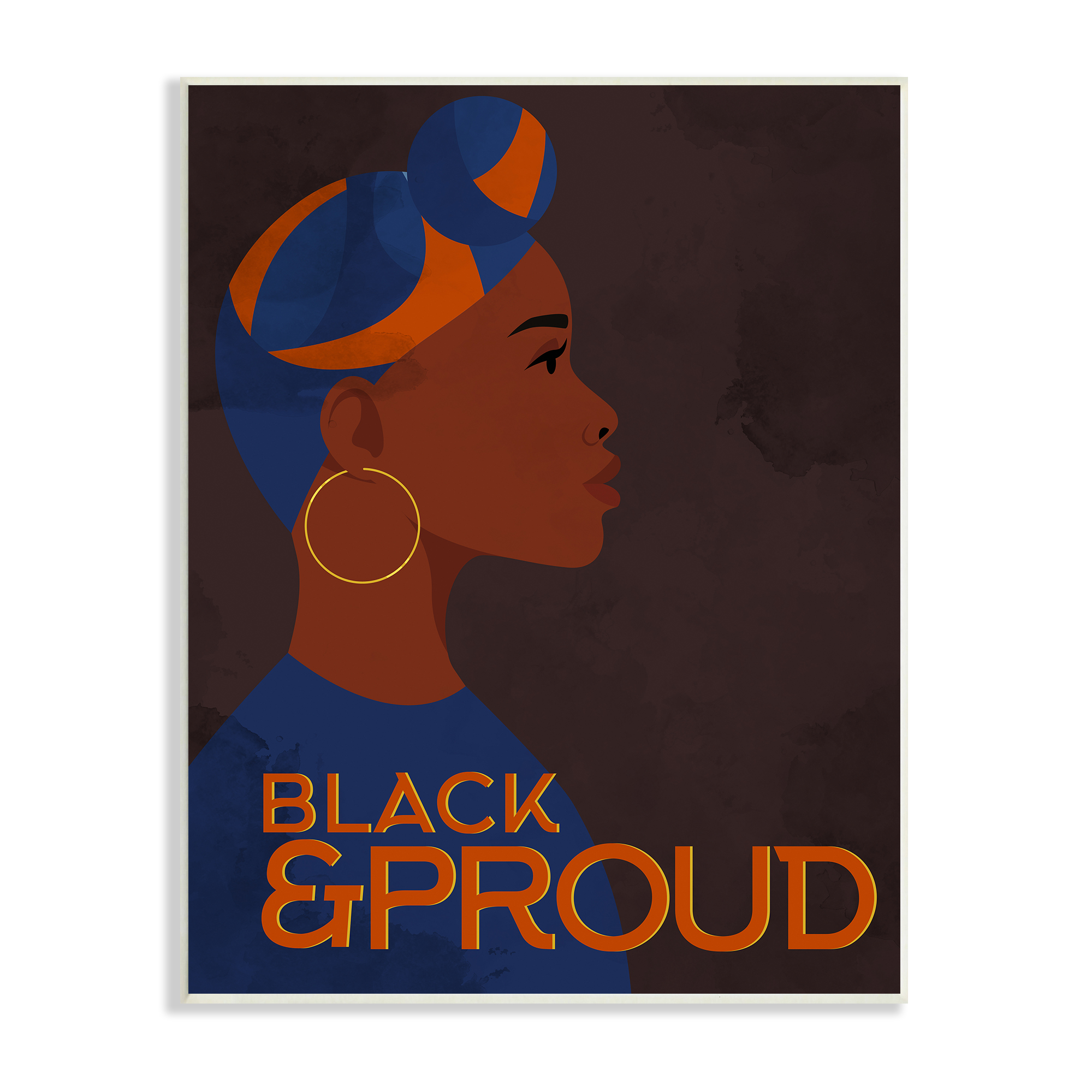 Stupell Industries African American Woman Black and Proud Phrase Typography Painting Unframed Art Print Wall Art, 13 x 19