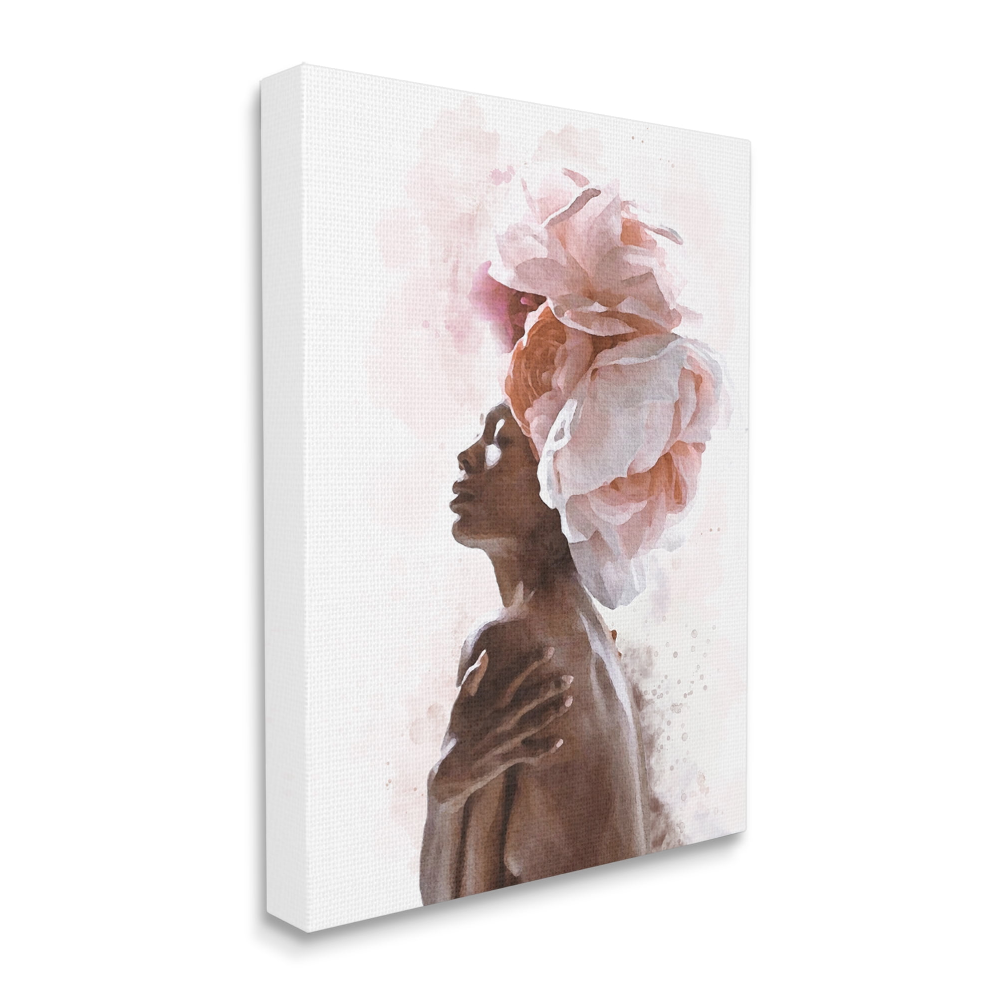 Stupell Industries African American Woman Pink Floral Crown Abstract Portrait, 24 x 30, Designed by Ros Ruseva