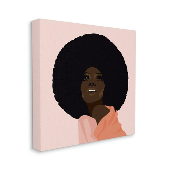 Stupell Industries African American Woman Wearing Pink Glam Fashion Beauty & Fashion Painting Gallery Wrapped Canvas Print Wall Art, 36 x 36