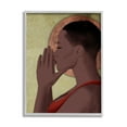 thumbnail image 1 of Stupell Industries African American Woman in Prayer Portrait Geometric Shapes World Cultures Painting Gray Framed Art Print Wall Art, 24 x 30, 1 of 7