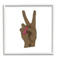 thumbnail image 1 of Stupell Industries African American Woman's Hand Peace Sign Pink Nails Graphic Art White Framed Art Print Wall Art, 12x12, by Lanie Loreth, 1 of 6
