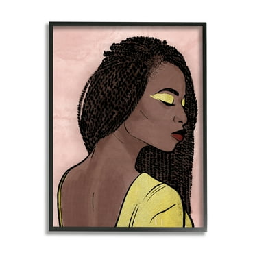 Stupell Industries African American Woman with Gold Glitz Eye Shadow, 16 x 20, Design by Marcus Prime