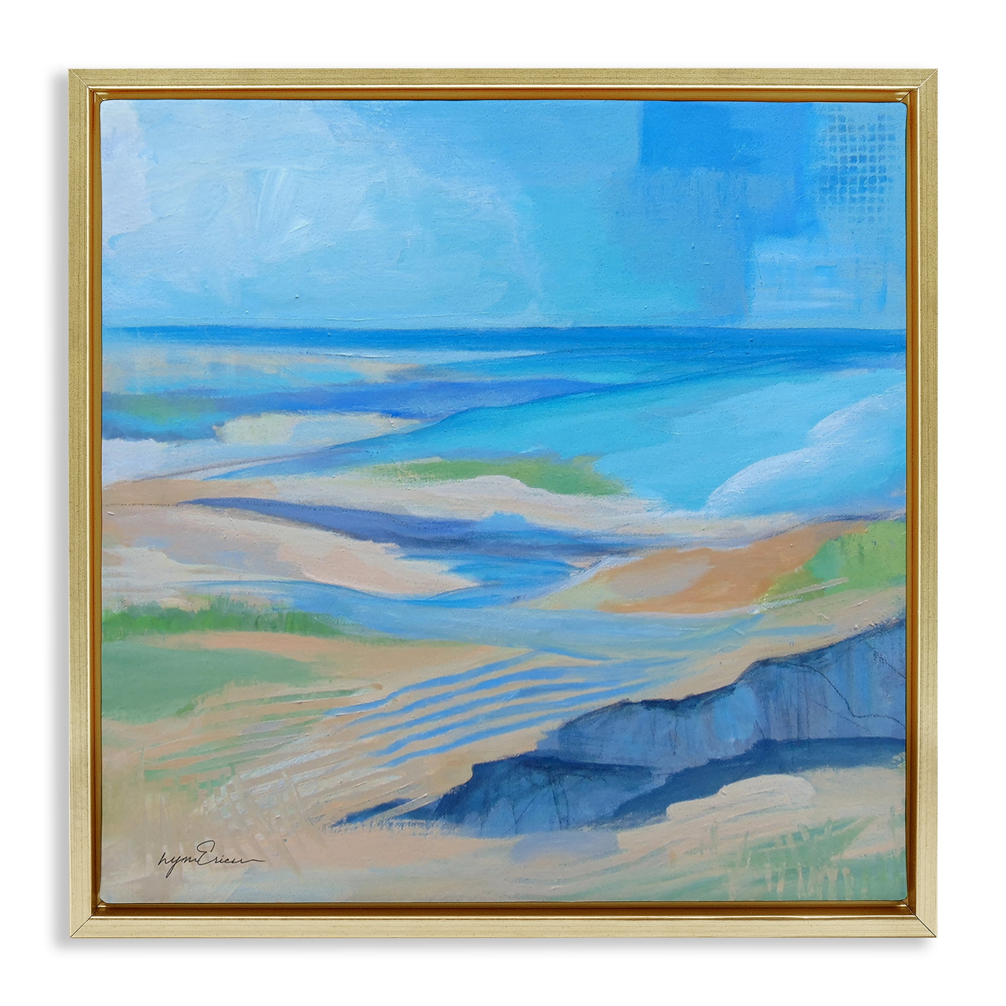 Stupell Industries After The Storm Beachscape Gold Framed Floater Canvas Wall Art, design by Lynn Ericson Fine Art