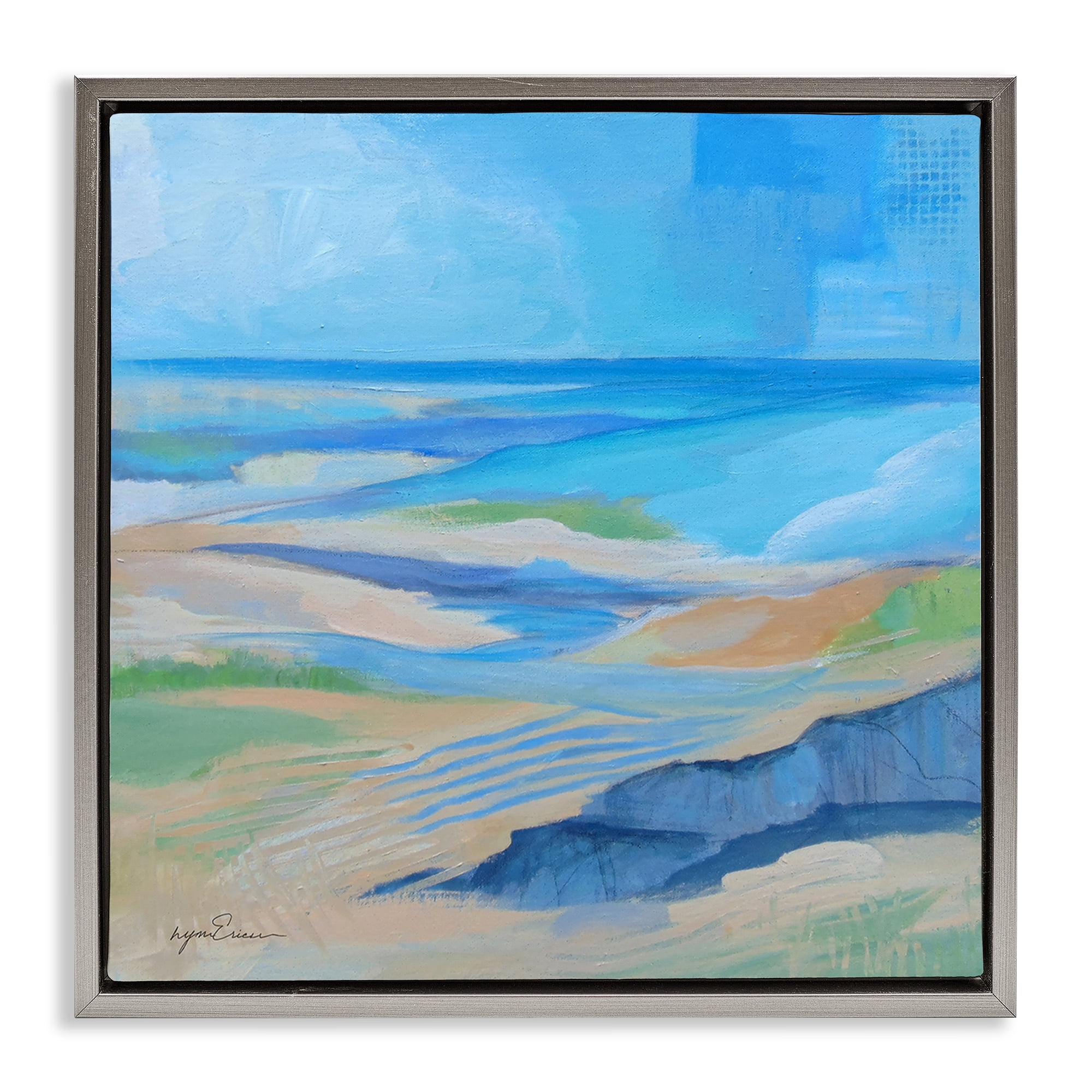 Stupell Industries After The Storm Beachscape Gray Framed Floater Canvas Wall Art, design by Lynn Ericson Fine Art