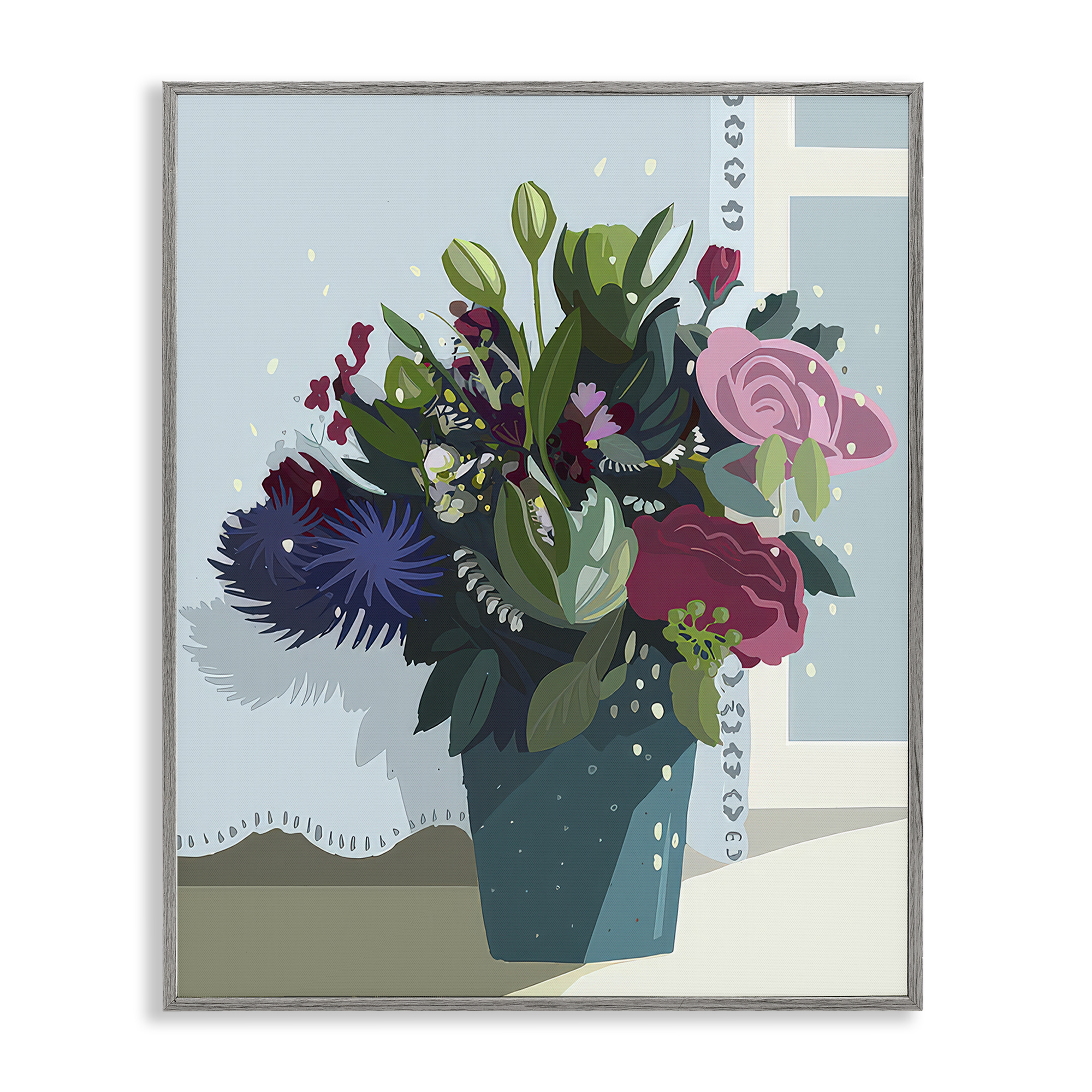 Stupell Industries After The Wedding Bouquet Plants & Flowers Painting Gray Framed Art Print Wall Art, 11 x 14