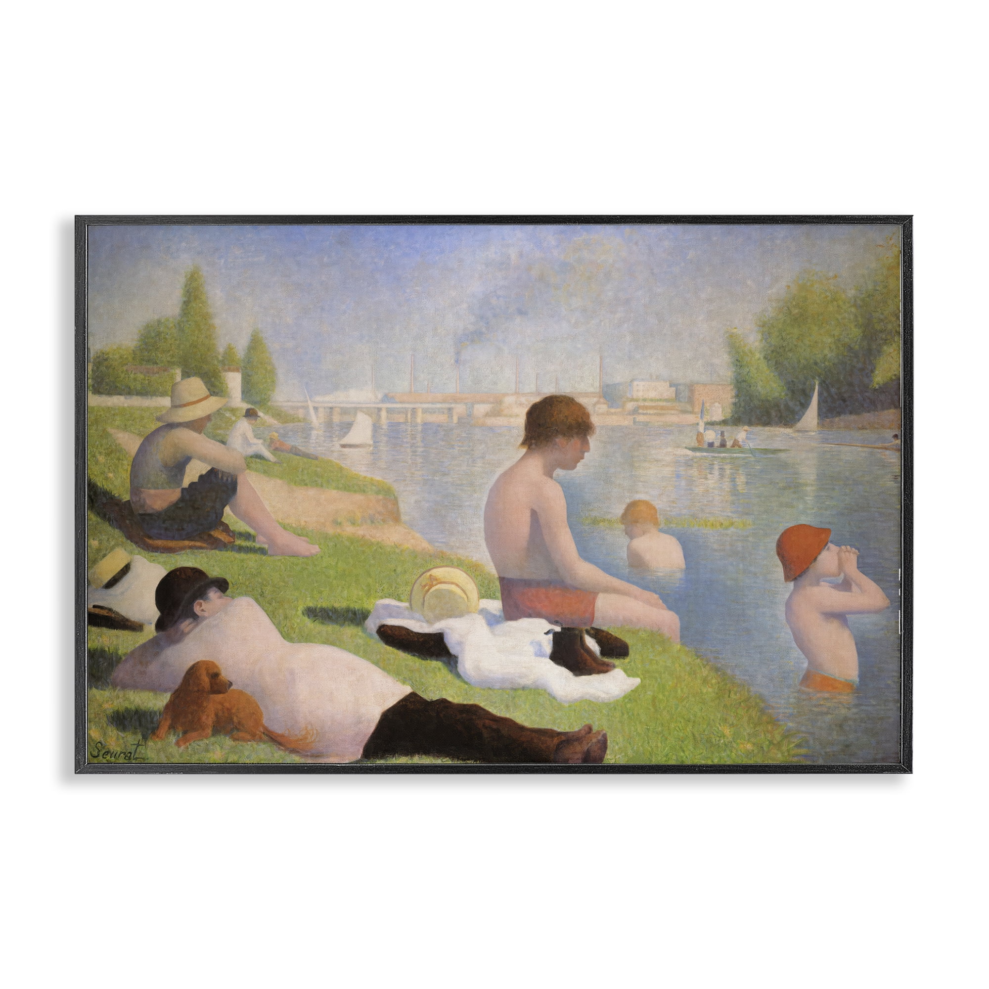 Stupell Industries Afternoon Bathers Georges Seurat Black Framed Giclee Art, design by Georges Seurat