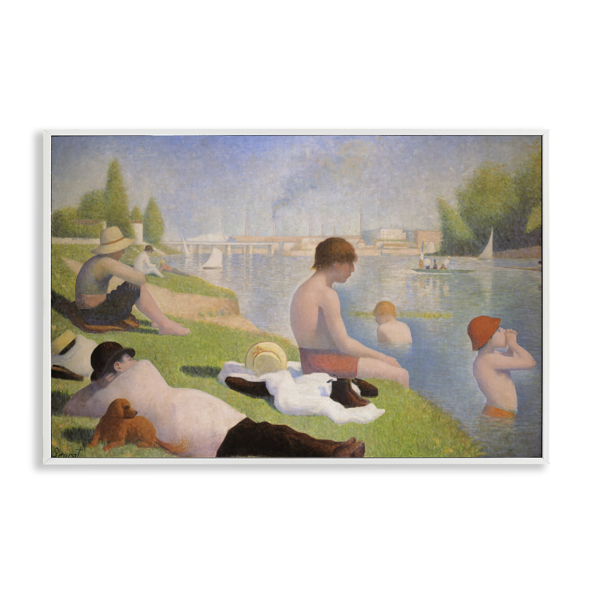 Stupell Industries Afternoon Bathers Georges Seurat White Framed Giclee Art, design by Georges Seurat
