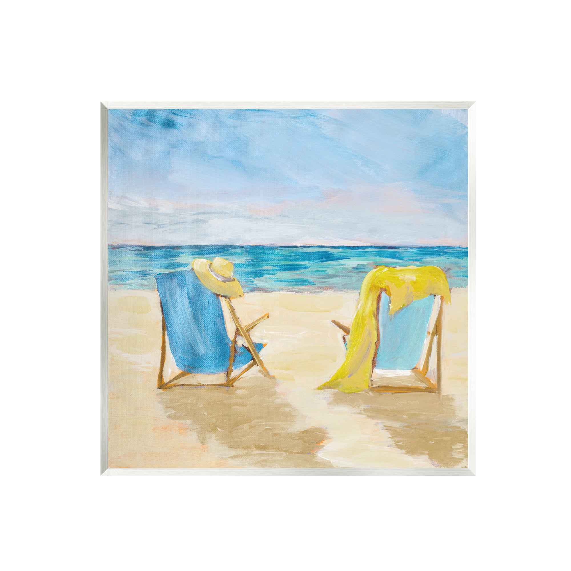 Stupell Industries Afternoon Beach Date Painting Nature Painting Unframed Art Print Wall Art, 12 x 12