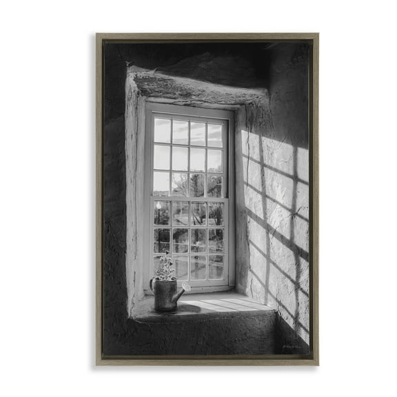 Stupell Industries Afternoon D'Light Window View Brown Framed Floater Canvas Wall Art, design by Robin-Lee Viera
