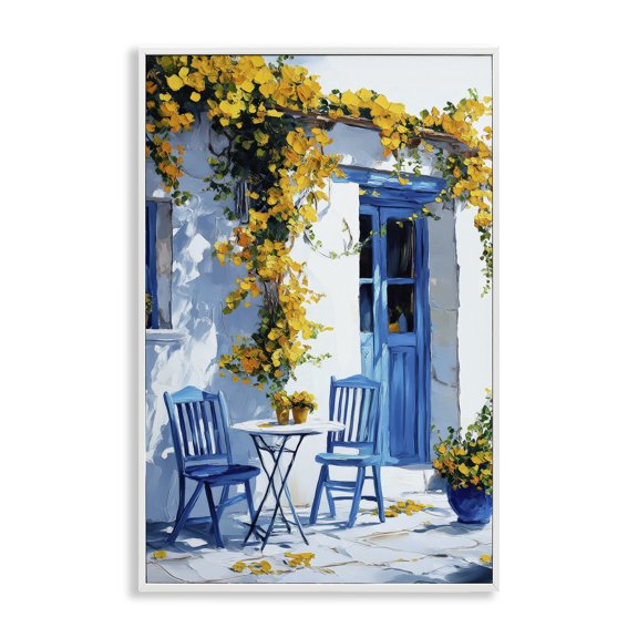 Stupell Industries Afternoon In Majorca White Framed Giclee Art design by Raymond Powers, 24 x 16