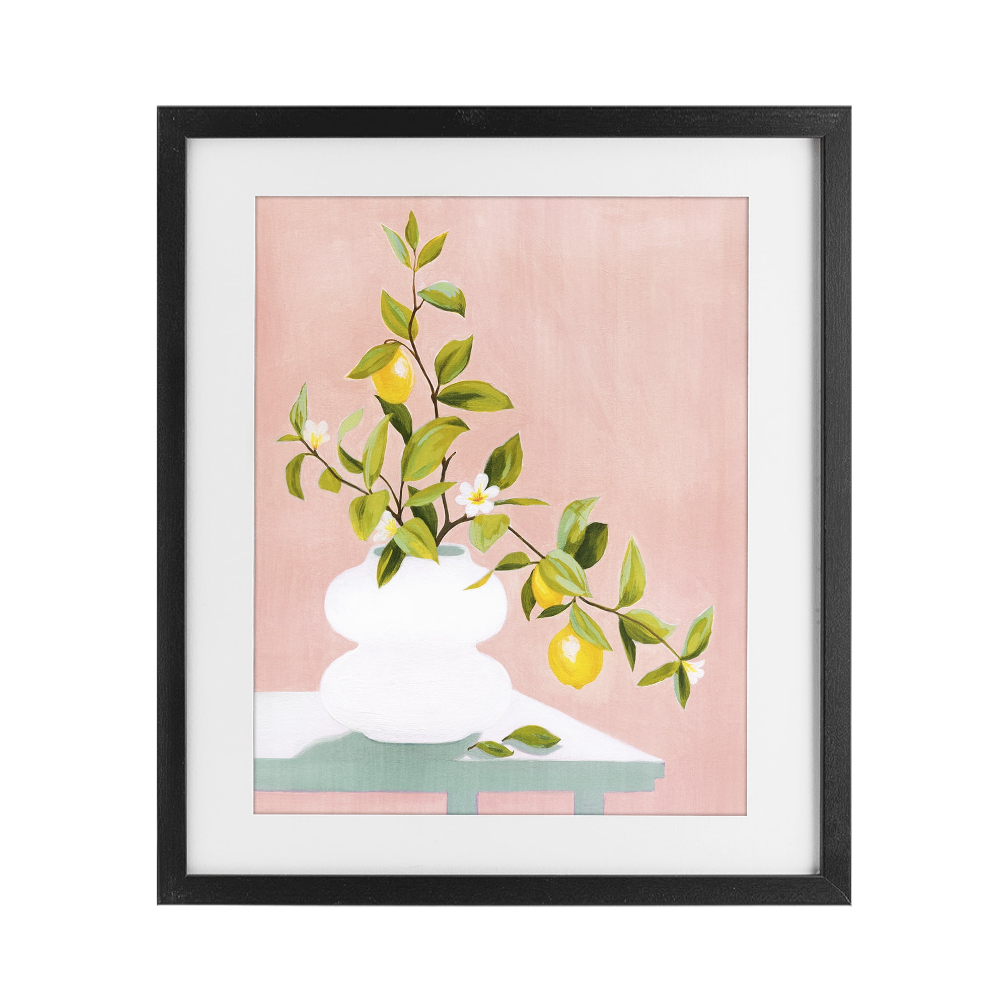 Stupell Industries Afternoon Limoncello Plant Black Framed Print Under Glass, design by Grace Popp