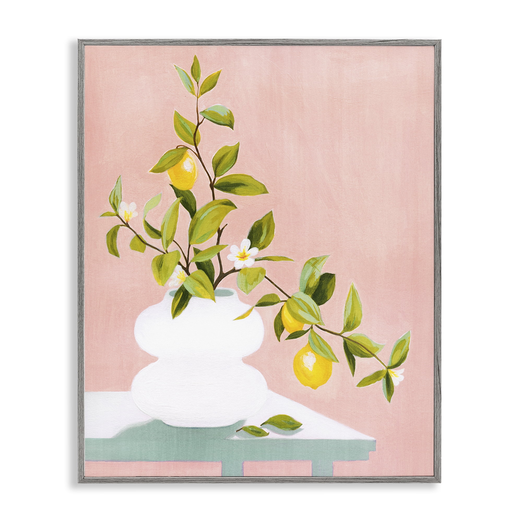 Stupell Industries Afternoon Limoncello Plant Gray Framed Giclee Art, design by Grace Popp