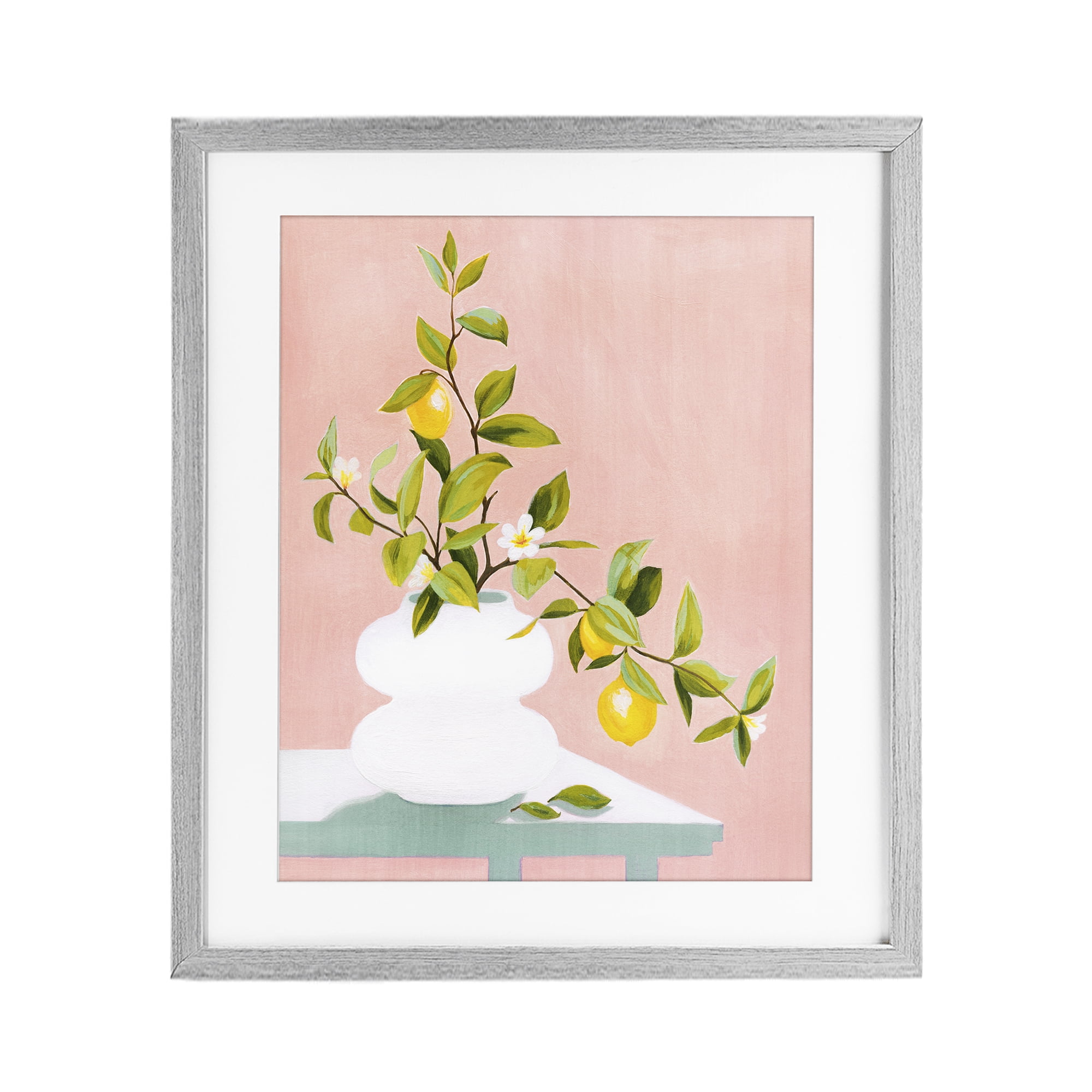 Stupell Industries Afternoon Limoncello Plant Gray Framed Print Under Glass, design by Grace Popp