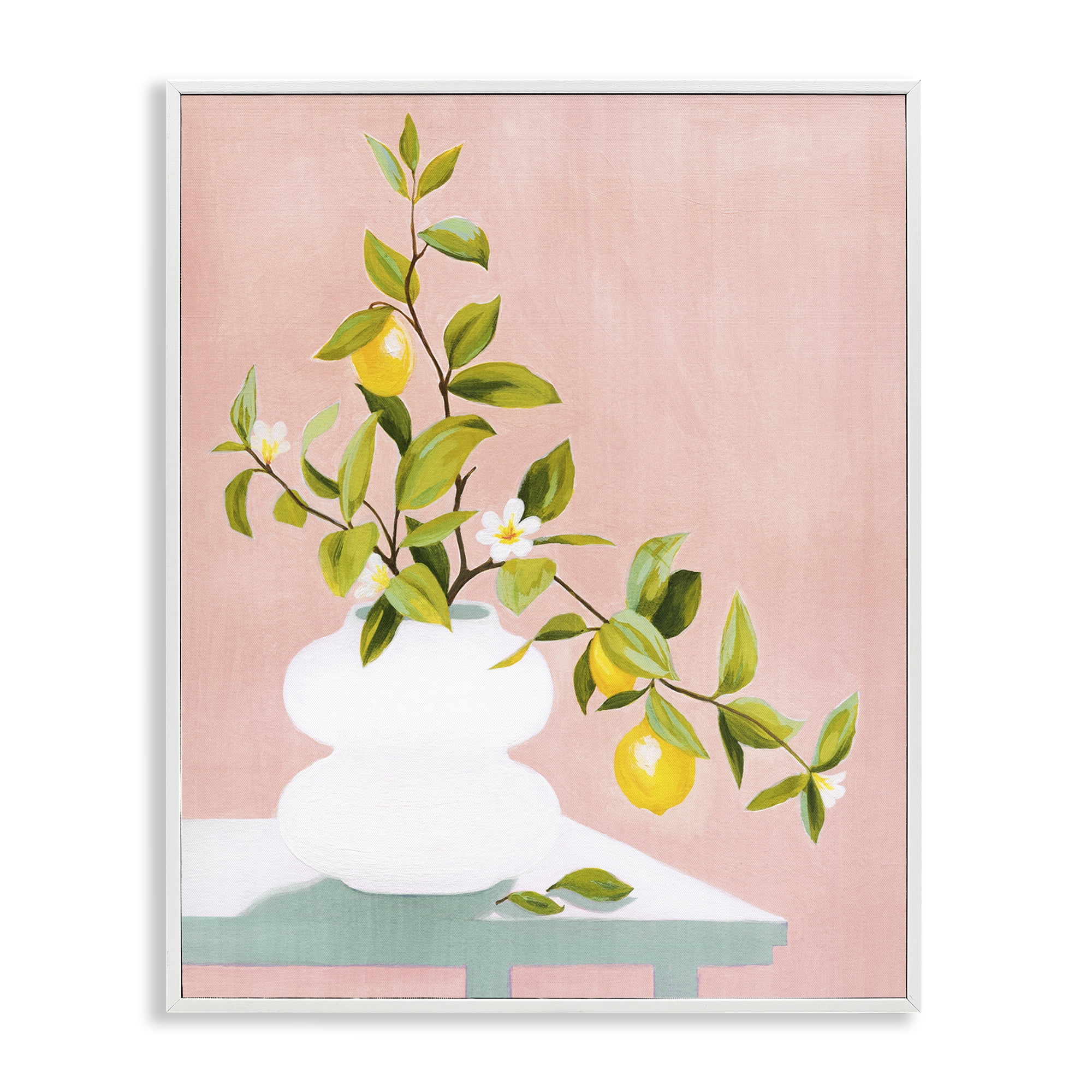 Stupell Industries Afternoon Limoncello Plant White Framed Giclee Art, design by Grace Popp