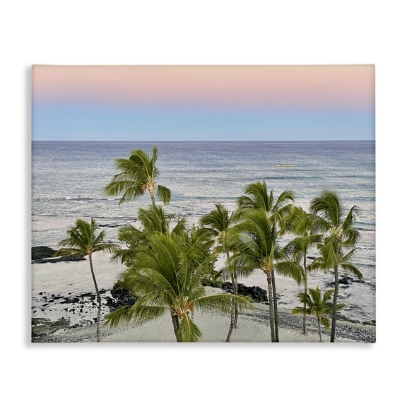 Stupell Industries Afternoon Palms Horizon Landscape Photography Gallery Wrapped Canvas Art Print Wall Art, 20 x 16
