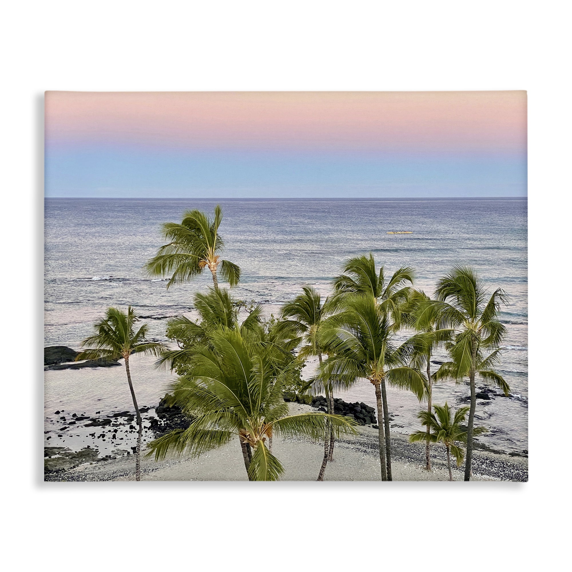 Stupell Industries Afternoon Palms Horizon Landscape Photography Gallery Wrapped Canvas Art Print Wall Art, 30 x 24