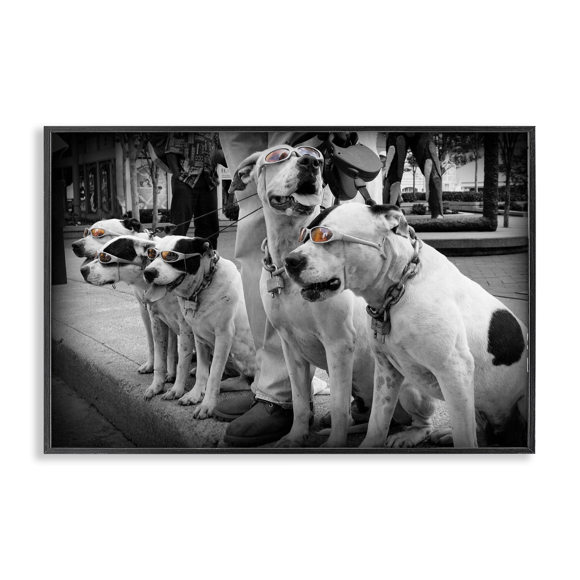 Stupell Industries Afternoon Stroll Pups Black Framed Giclee Art, design by Scott Henderson