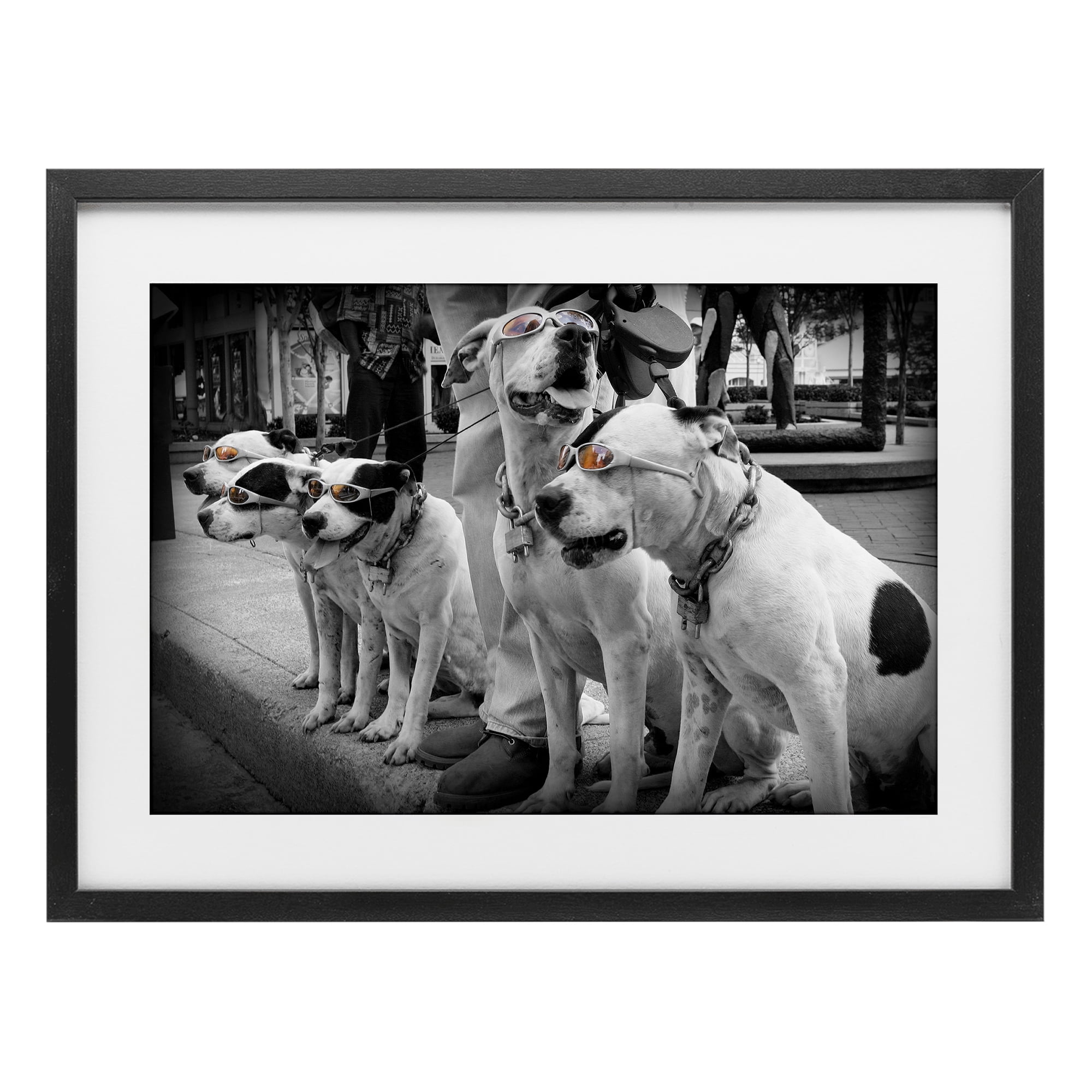 Stupell Industries Afternoon Stroll Pups Black Framed Print Under Glass, design by Scott Henderson