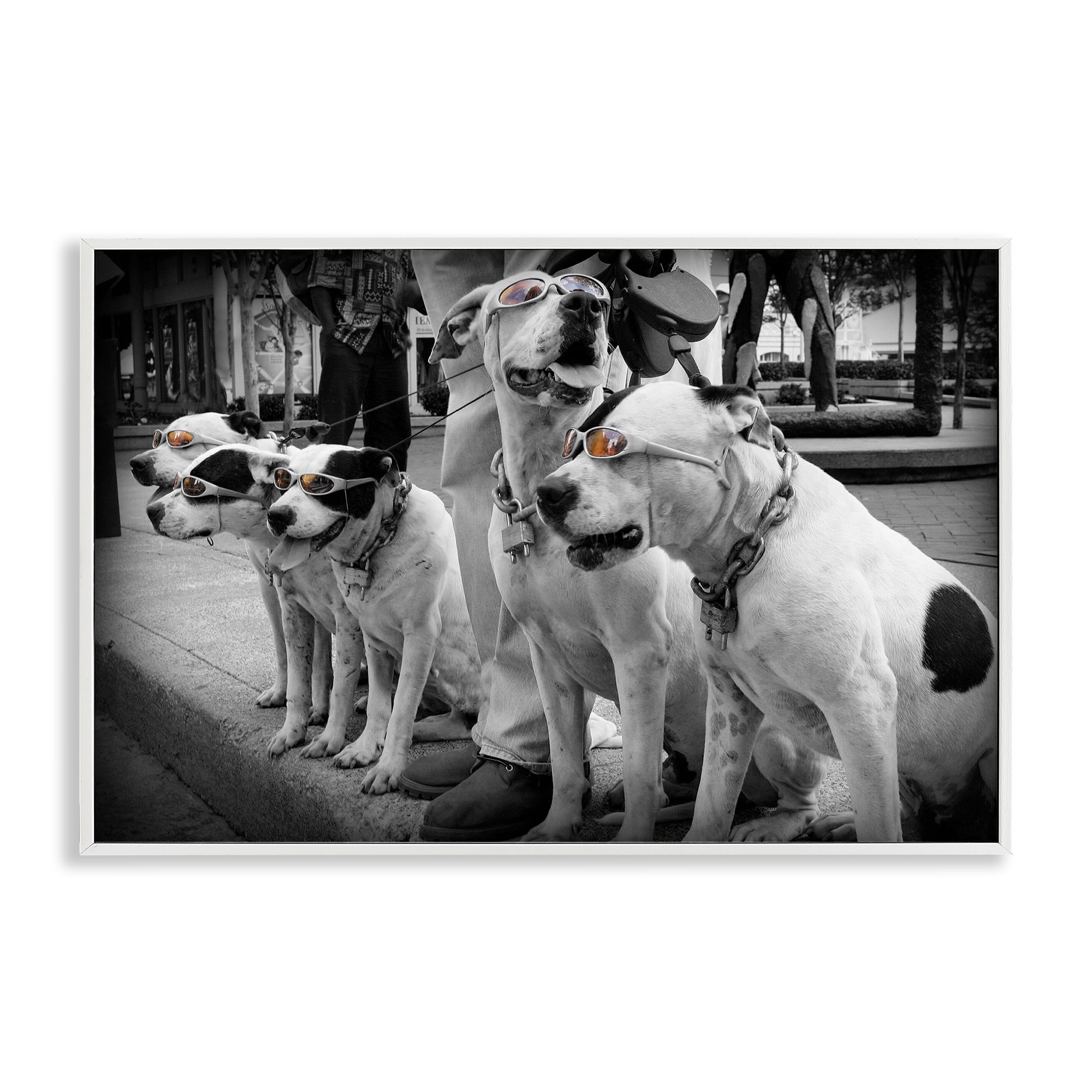 Stupell Industries Afternoon Stroll Pups White Framed Giclee Art, design by Scott Henderson