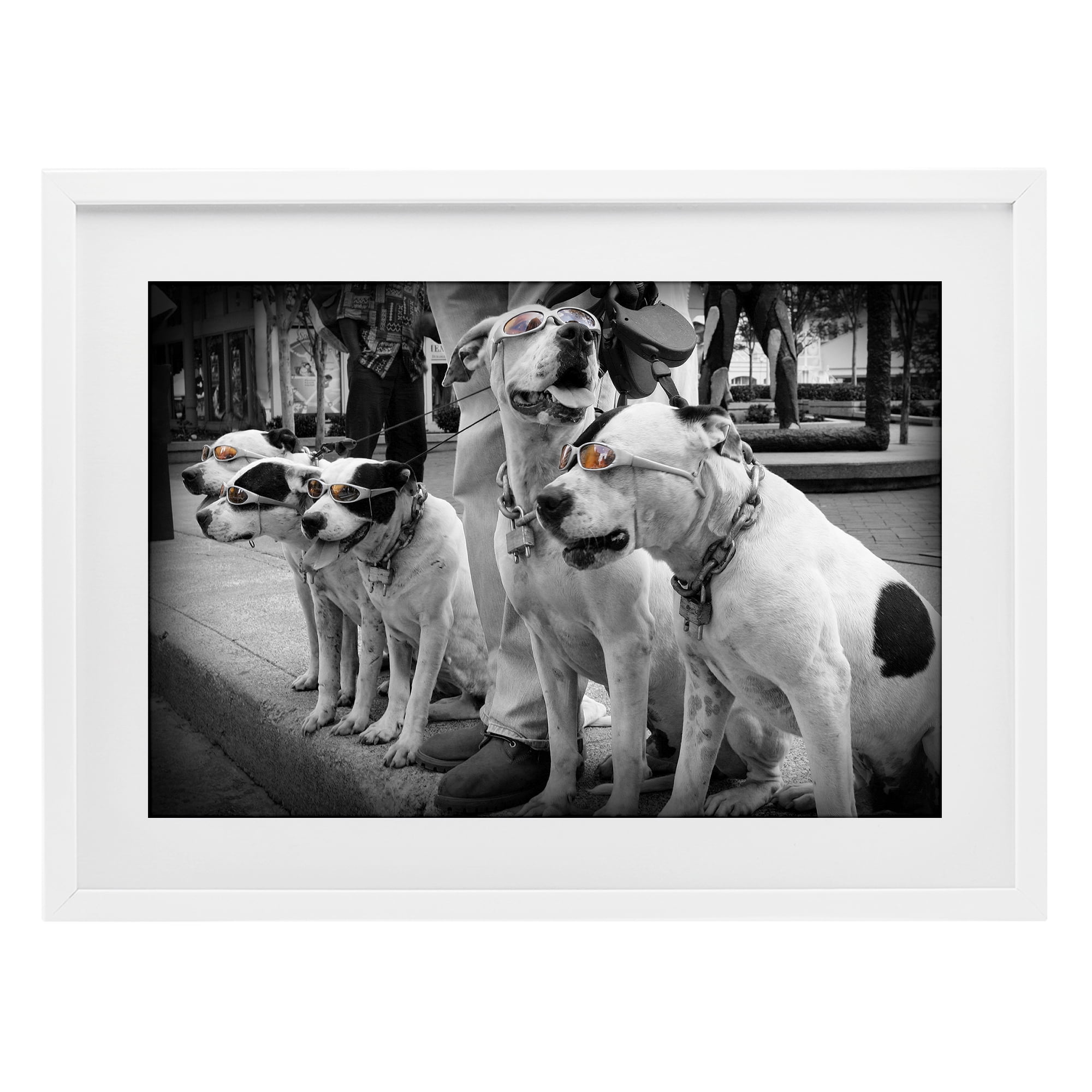 Stupell Industries Afternoon Stroll Pups White Framed Print Under Glass, design by Scott Henderson