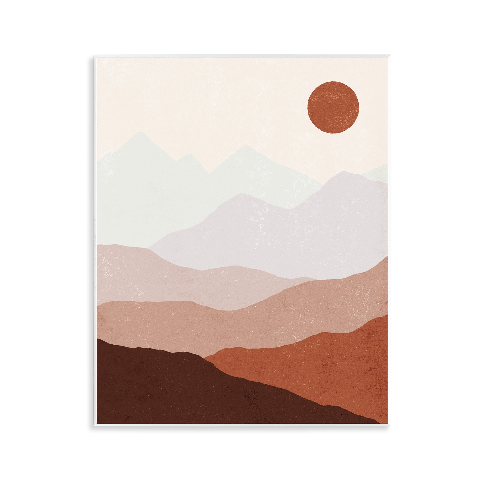 Stupell Industries Afternoon Sun Over Mountains Abstract Painting Unframed Art Print Wall Art, 11 x 14
