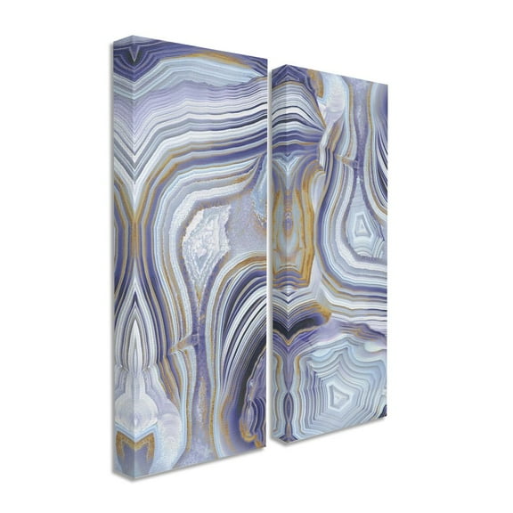 Stupell Industries Agate Crystal Pattern Gold Purple Abstract Design Canvas Wall Art by Danielle Carson