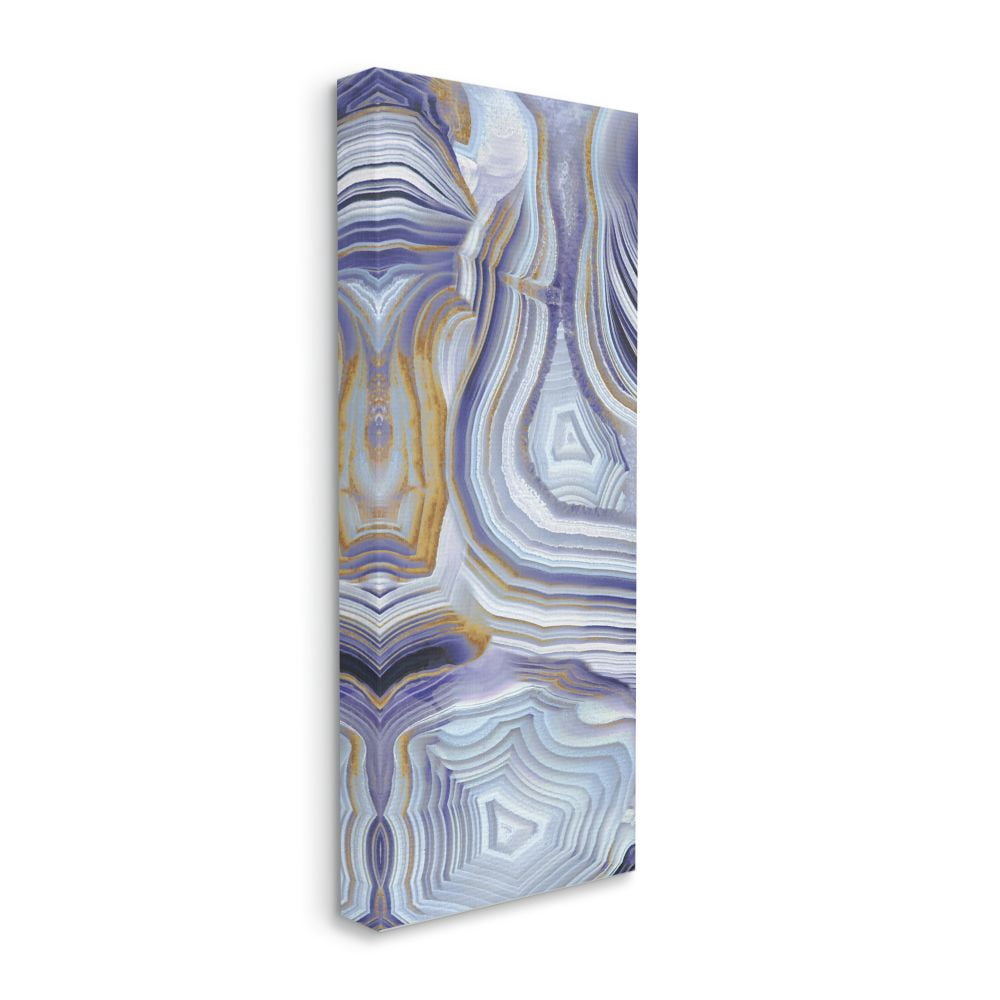 Stupell Industries Agate Crystal Pattern Purple Gold Abstract Design Canvas Wall Art by Danielle Carson