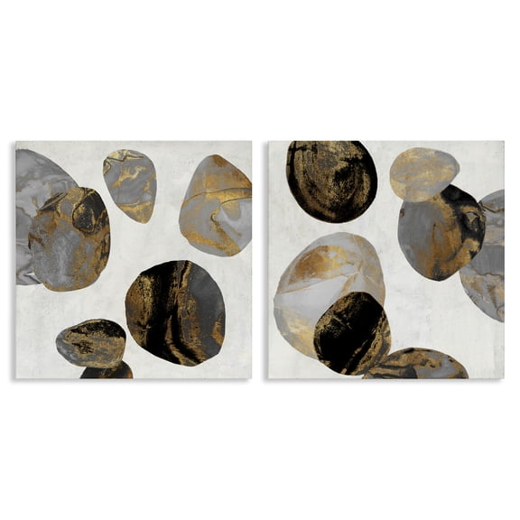 Stupell Industries Agate Patterned Shapes 2 Piece Canvas Wall Art Set design by Jacob Q, 17 x 17