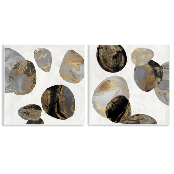 Stupell Industries Agate Patterned Shapes 2 Piece Wall Plaque Art Set design by Jacob Q, 12 x 12