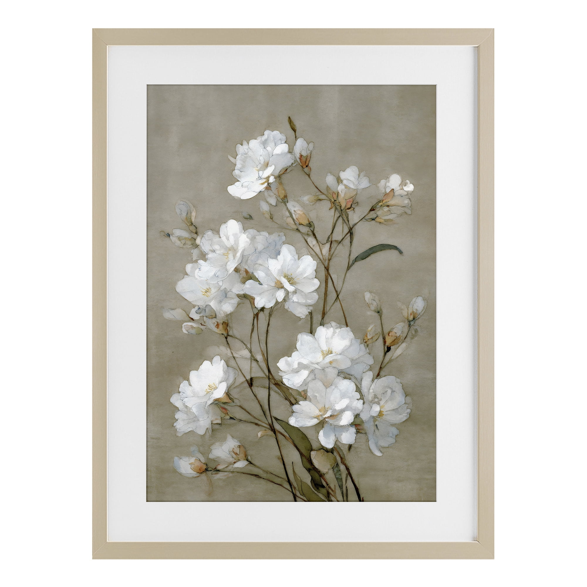 Stupell Industries Aged White Botanical Study Birch Framed Print Under Glass, design by Petal Prints Design