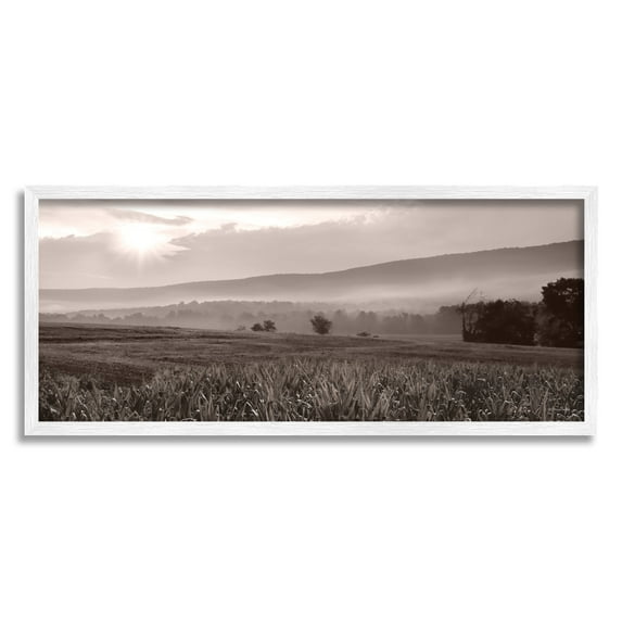 Stupell Industries Agricultural Countryside Farm Emerging Sun Rays Photography Photograph White Framed Art Print Wall Art, Design by Lori Deiter
