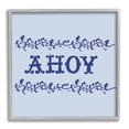 thumbnail image 1 of Stupell Industries Ahoy on Blue Stripes Botanical & Floral Painting Gray Framed Art Print Wall Art, 24 x 24, 1 of 9