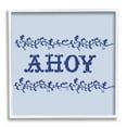 thumbnail image 1 of Stupell Industries Ahoy on Blue Stripes Botanical & Floral Painting White Framed Art Print Wall Art, 24 x 24, 1 of 9