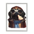 thumbnail image 1 of Stupell Industries Air Pilot Pug Vintage Pet Fashion Dog Bone Animals & Insects Painting Gray Framed Art Print Wall Art, 16 x 20, 1 of 7