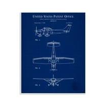 Stupell Industries Aircraft Patent Blueprint Transportation Painting Unframed Art Print Wall Art, 11 x 14