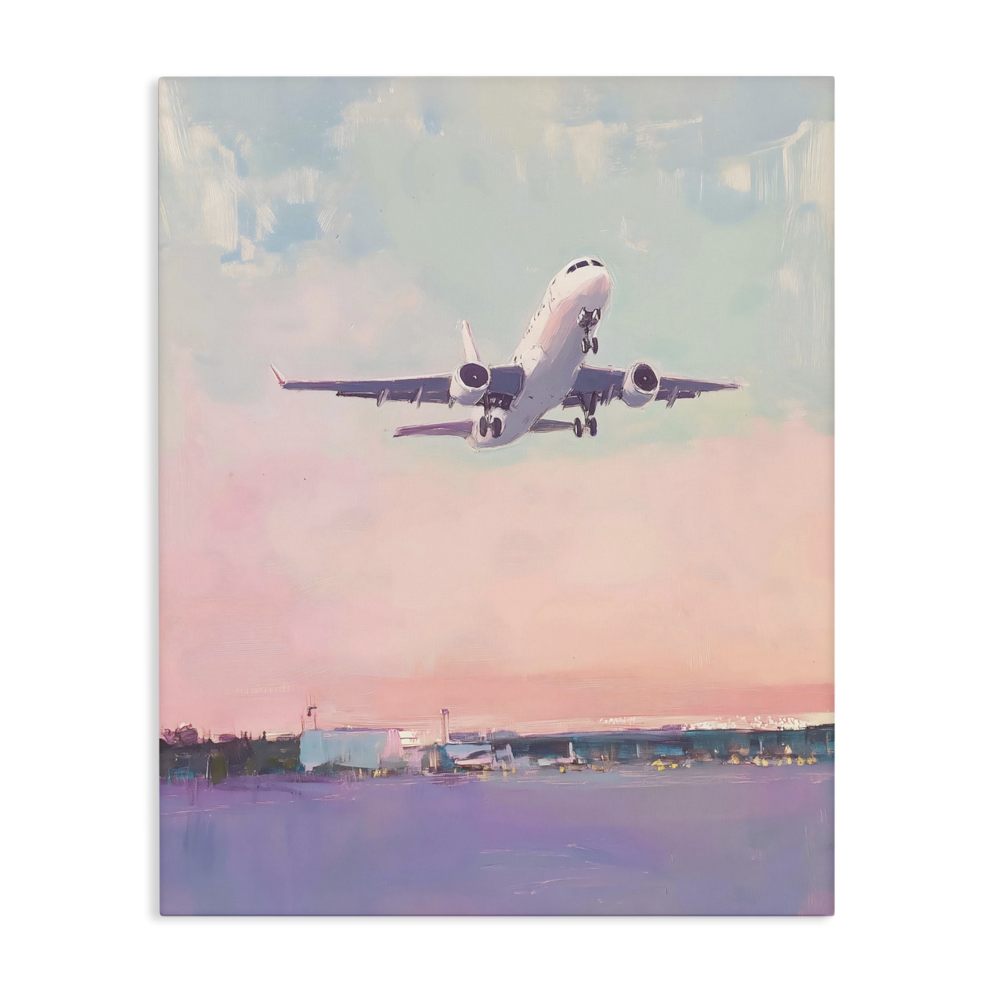 Stupell Industries Airplane Takeoff into Pastel Skies Canvas Wall Art, design by The Prints Vibe