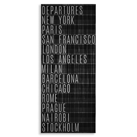 Stupell Industries Airport Departures Major Cities Cities & Countries Painting Wrapped Canvas Art Print Wall Art, 17 x 40