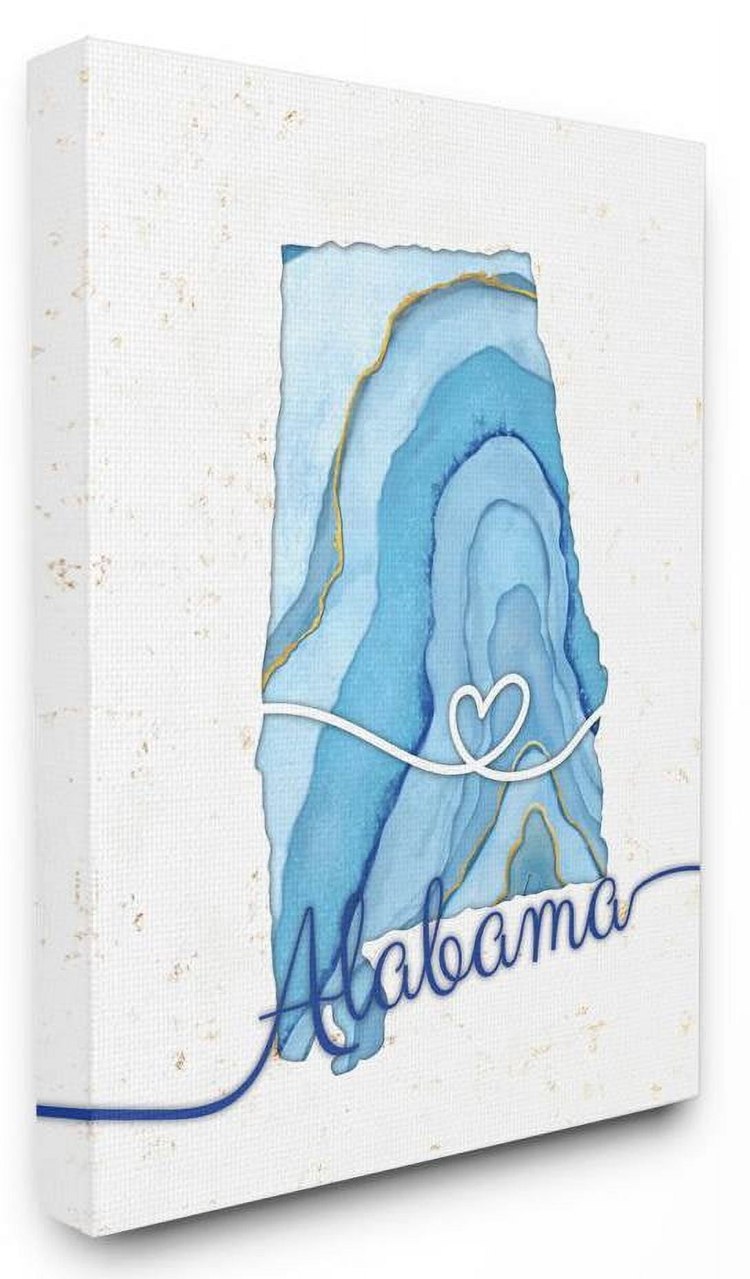 Stupell Industries Alabama Agate Blue US State Design Canvas Wall Art by Ziwei Li