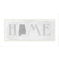 Stupell Industries Alabama Home State Map Grey Neutral Textured Word Design Wall Plaque Art by Daphne Polselli