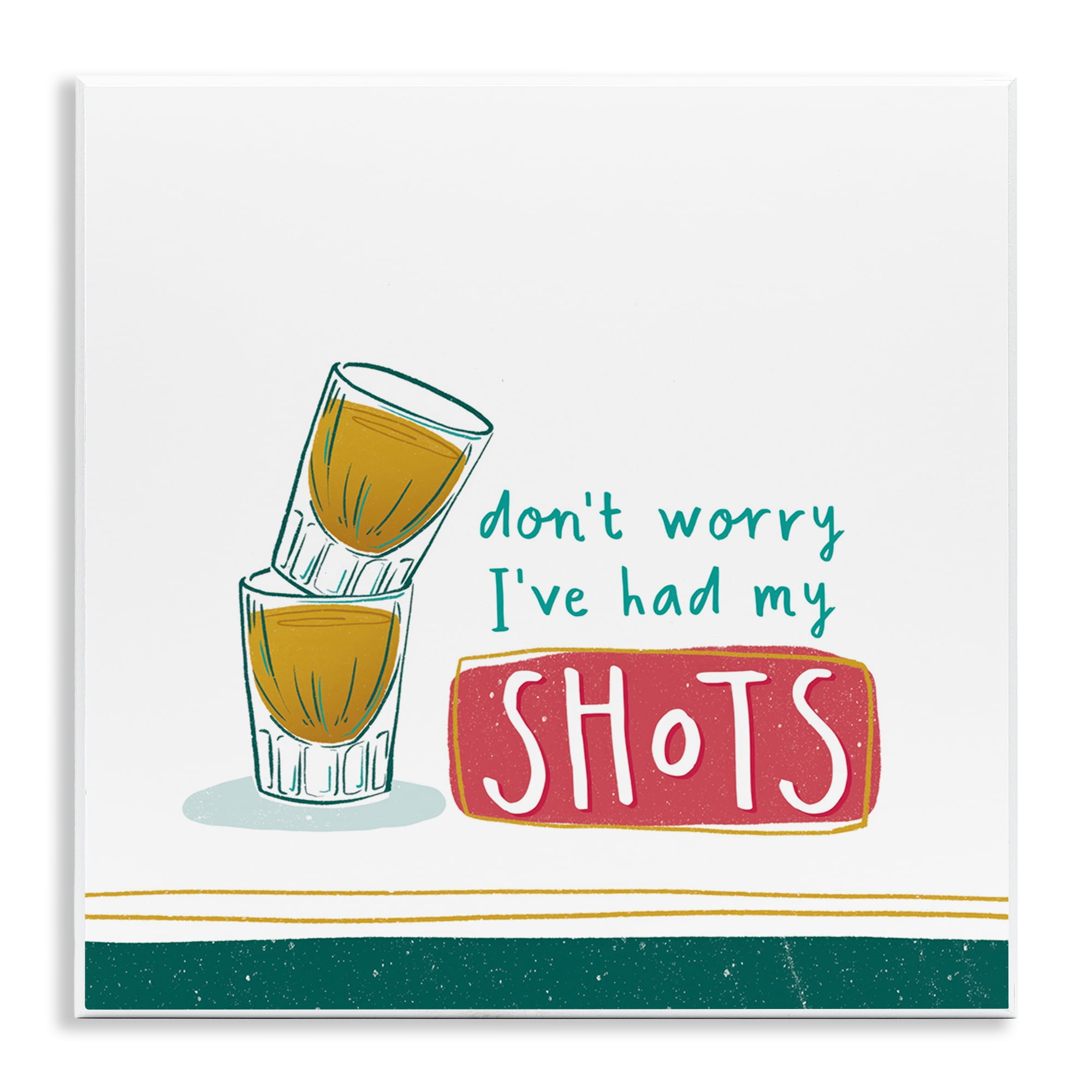 Stupell Industries Alcohol Shots Humor Food & Beverage Painting Unframed Art Print Wall Art, 12 x 12