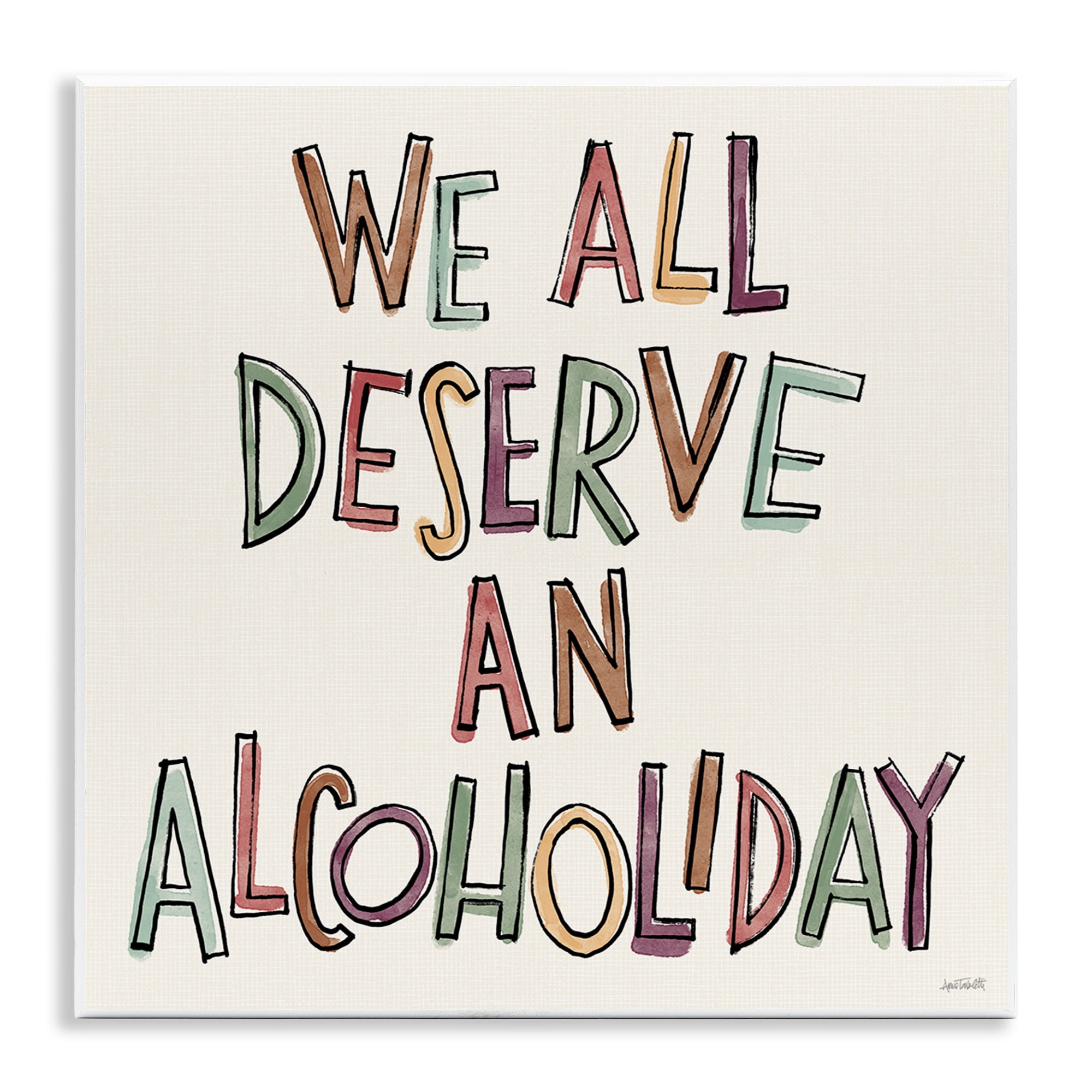 Stupell Industries Alcoholiday Funny Phrase Food & Beverage Painting Unframed Art Print Wall Art, 12 x 12