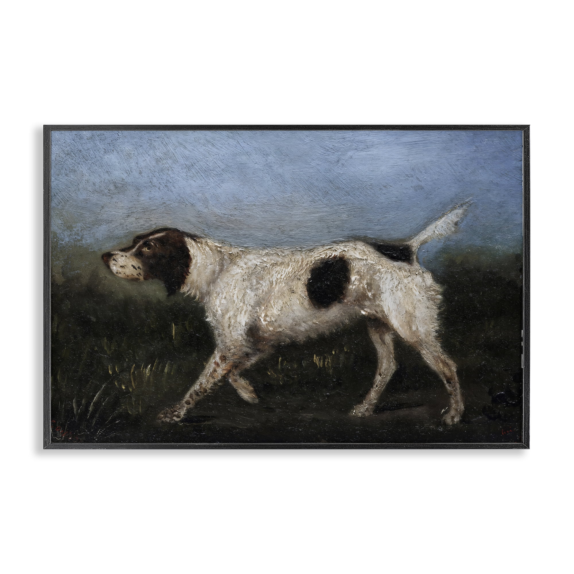Stupell Industries Alert Hunting Dog in Field Black Framed Giclee Art, design by Arlington Prints