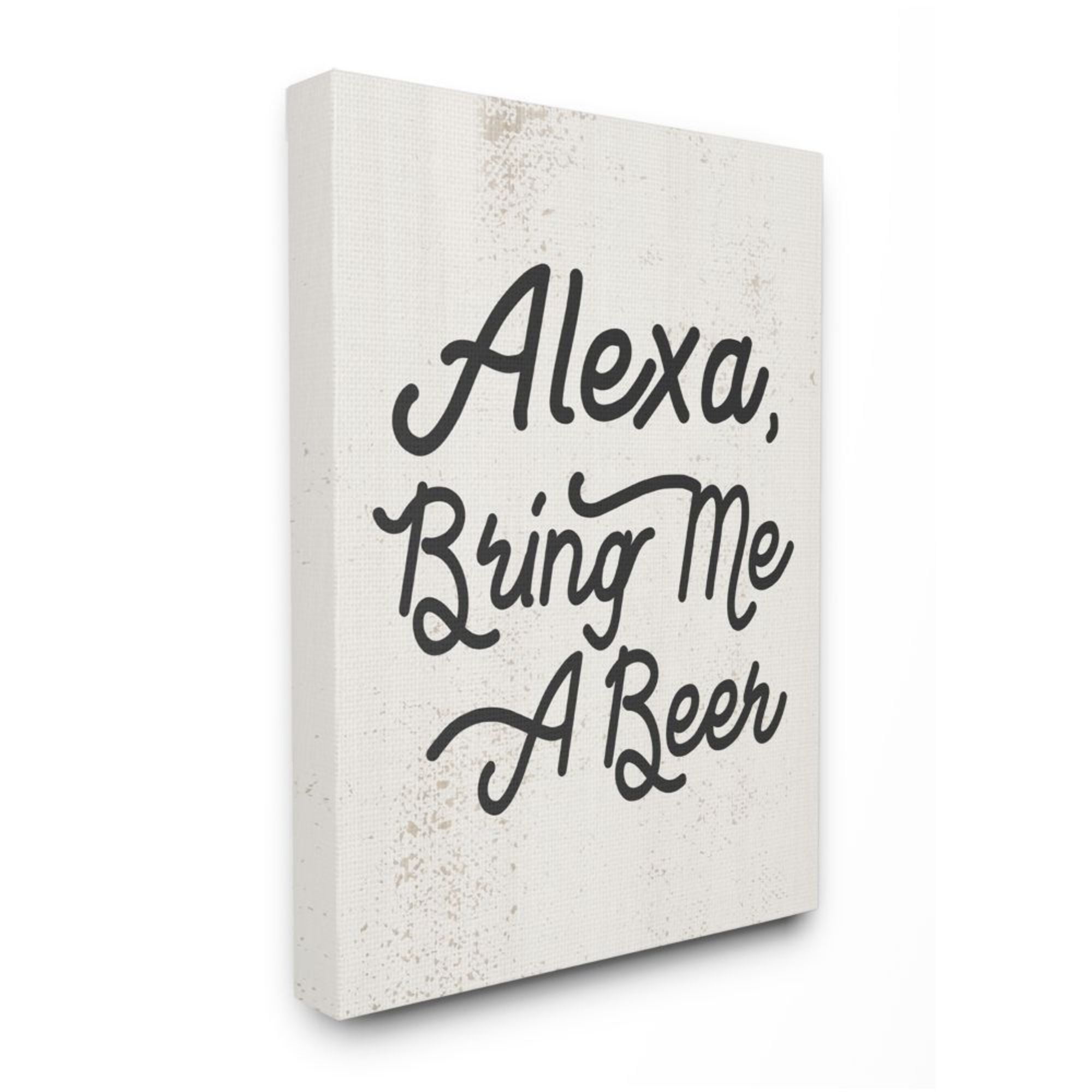 Stupell Industries Alexa Bring Me Beer Distressed Kitchen Sign Design by Daphne Polselli, 36" x 48"