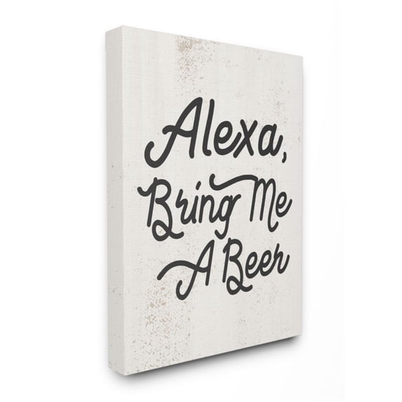 Stupell Industries Alexa Bring Me Beer Distressed Kitchen Sign Design by Daphne Polselli, 36" x 48"